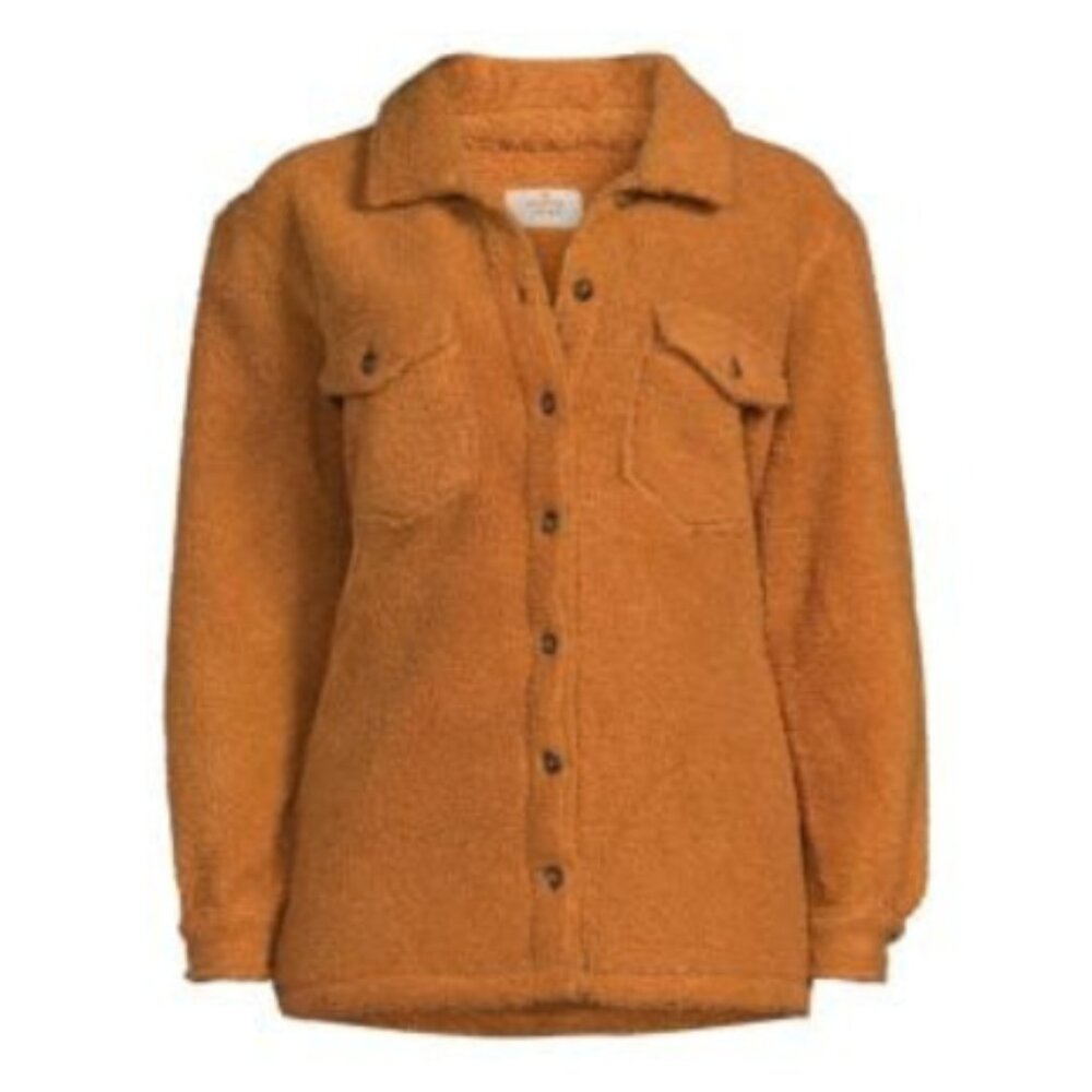 Marine Layer NWT Women's Cashew EDEN Faux Shearling Overshirt, Size XLarge